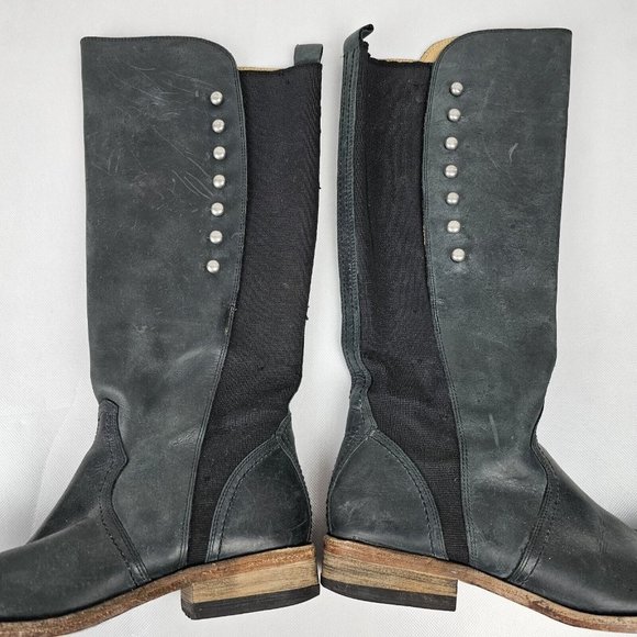 Lucchese Spirit Size 7 Women Annie Smokey Charcoal Leather Riding Tall Boot READ - Picture 5 of 16